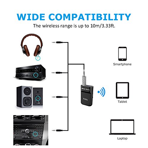 image for Ifecco Bluetooth Receiver, Portable Wireless Receiver Hands-free & Wir