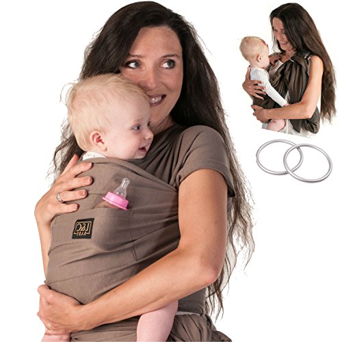 Baby Carrier Wrap Sling Ring - 2 Sling Rings added for Breastfeeding
Mom - Large Pocket - Perfect Baby Shower Gift - Woven Cotton for
Newborn, Infant, Toddler - Beige Baby Carrier Wrap Sling Ring - 2 Sling Rings added for Breastfeeding
Mom - Large Pocket - Perfect Baby Shower Gift - Woven Cotton for
Newborn, Infant, Toddler - Beige