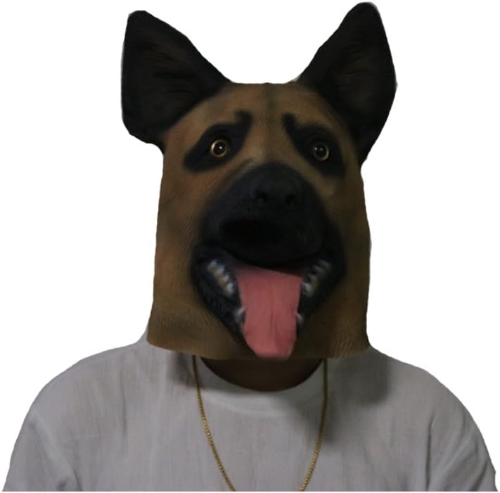 sirwolf Novelty Halloween Party Latex Animal Dog Head Mask sounding German Shepherd