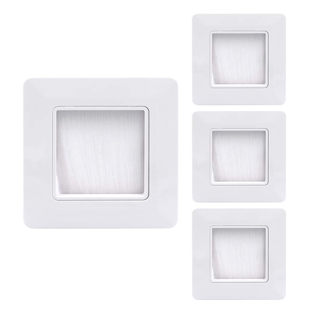 VCE Flush Mounted Cover Brush Wall Plate White 4 Pack