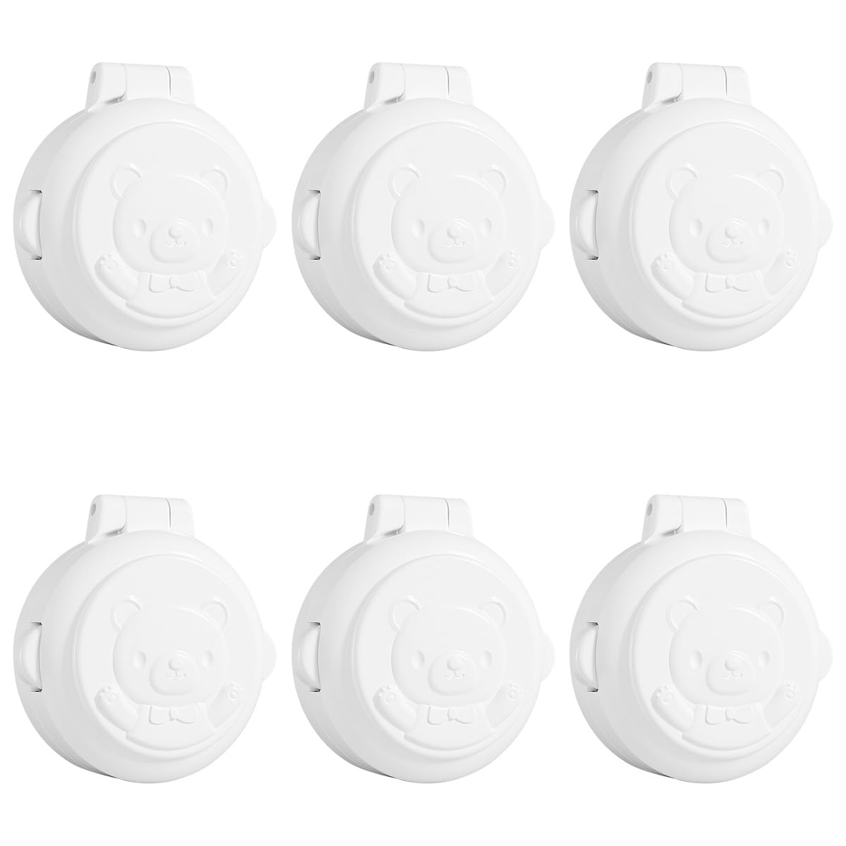 DOERDO 6Pcs Children Safety Button Security Lock, Car Washing Machine Computer Key Start Protection Cover, 1.7Inch