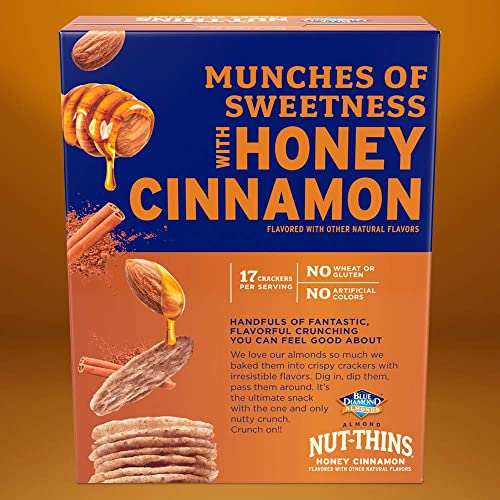 BLUE DIAMOND ALMOND NUT THINS CRACKER CRISPS, HONEY CINNAMON, 4.25 OUNCE