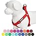 Blueberry Pet Essentials Large Dog Harness | Adjustable Classic Solid Nylon No Pull Easy Walk Step in Harness | Rouge Red