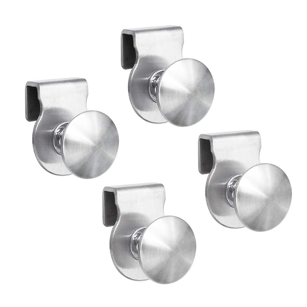 INCREWAY Stainless Steel No Drilling Glass Door Clips Pulls Handles Knobs for 5-8mm Showcase Furniture Glass Cabinets Drawer