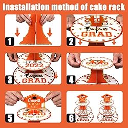 2-Set Class of 2022 Orange Black 3-Tier Graduation