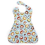 Bumkins SuperSized SuperBib, Oversized Baby Bib, Waterproof, Washable, Stain and Odor Resistant, 6-24 Months - Blue Owl