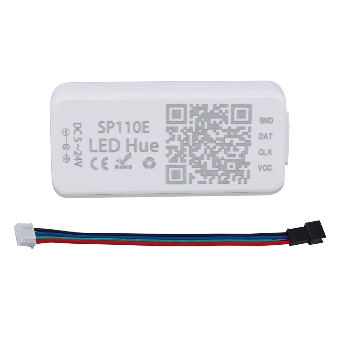 Ws2811 Controller, SP110e Addressable LED Bluetooth Ws2812b Controller 5V-24V, iOS/Android App Wireless Remote Control, Pixel Light Controller for WS2812 SK6812 SK6812RGBW Dream Color RGB Strip Lights