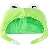 PRETYZOOM Frog Hat with Moving Ears Plush Green Cosplay Hat Party Headwear Novelty Frog Cap for Fun Dress up
