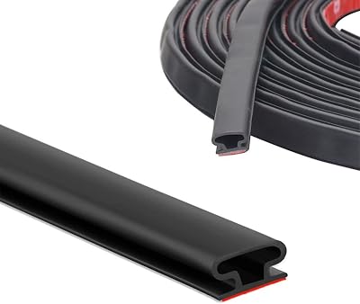 Zayejod 6M D-Shape Rubber Weather Stripping Door Seal Self-Adhesive Black