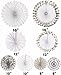 Silver Engagement Decorations, Silver Paper Fans Decorations, Silver Paper Fan, Sparkly Paper Pennant Banner Triangle Flags Tissue Paper Tassels Garland, Silver Party Decoration for Baby Shower