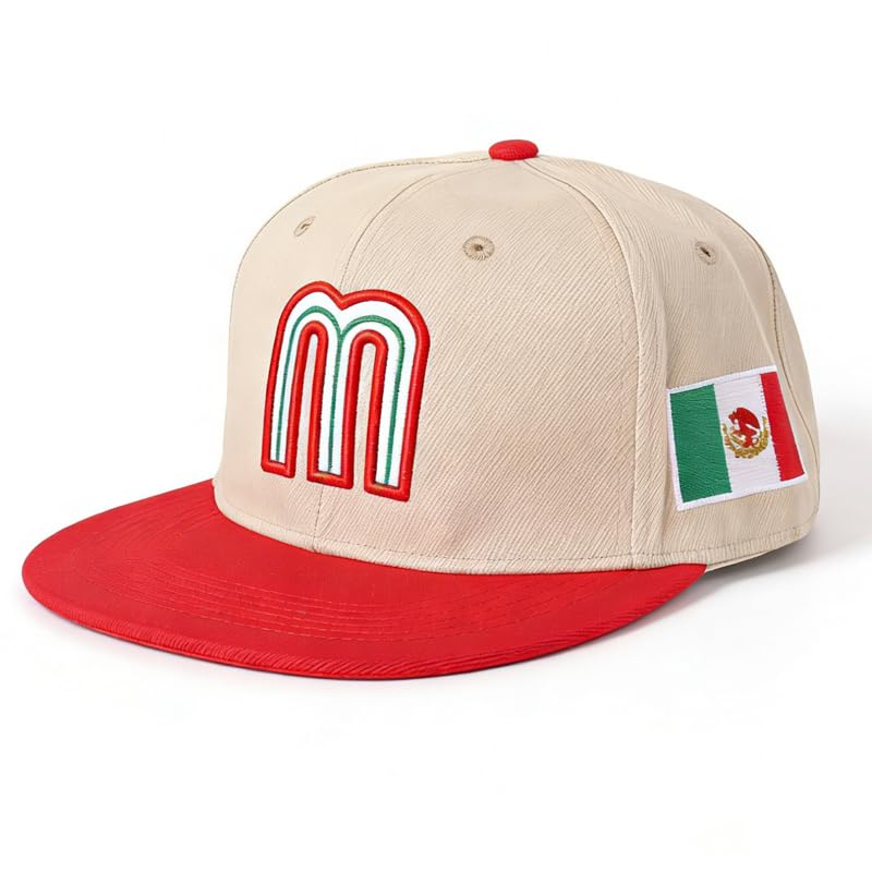 Photo 1 of 1 Mexican National Flag Baseball Cap, Mother and Child M Embroidered Logo hat (Brown)