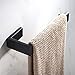 JunSun Rectangular Towel Holder Stainless Steel Contemporary Towel Ring Hand Towel Rail Bathroom Hardware Modern Design Hand Towel Hanger Short Towel Bar Bathroom Accessories Wall Mounted Matte Black