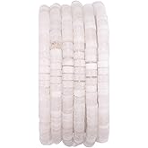 BEADIA Natural White Agate Spacer Beads Caps Loose Semi Gemstone for Beading Jewelry Making 4mmx2mm 38cm