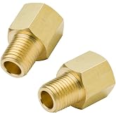 Legines Brass Pipe Fitting, NPT Adapter 1/4" Female to 1/8" Male Reducing Adaptor 1200psi High Pressure (Pack of 2)