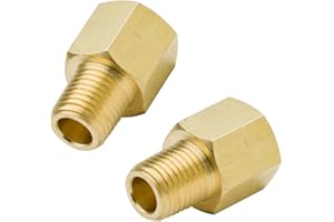 Legines Brass Pipe Fitting, NPT Adapter 1/4" Female to 1/8" Male Reducing Adaptor 1200psi High Pressure (Pack of 2)