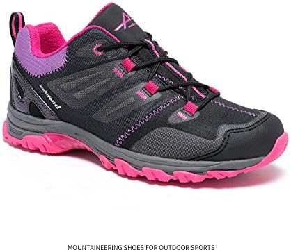 Mountbeyond Womens Waterproof Hiking Shoes Outdoor Breathable(Black 8)