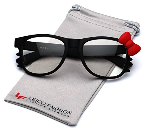 Hello Kitty Bow Women s Fashion Clear Lens Glasses w/ Bow & Whiskers Soft Matte Frame