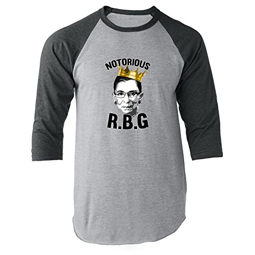 Notorious R.B.G. RBG Supreme Court Political Gray 3XL Raglan Baseball Tee Shirt