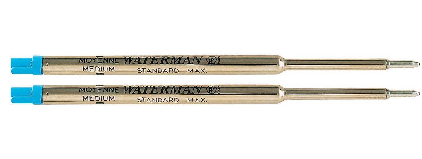 Waterman Standard Maxima Ball Pen Refill Medium Tip - Blue (Pack of 12)