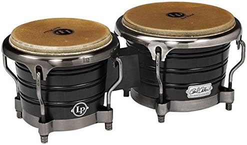 LP Latin Percussion Bongo Raul Rekow Signature 2016, 7,25" + 8,63" Naturfell, Neuseeländische Pinie, Finish: Dark Walnut/Dark Satin Chrome, Comfort Curve II, LP201AX-2RRB