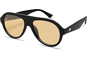 VANLINKER Retro Aviator Polarized Sunglasses for Men Women Trendy 70s Vintage Plastic Frame Sun Glasses VL9750