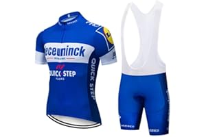 BEYLEAYCAU Men's cycling jersey set - rear ride bib summer outdoor padded 3 pockets full zip short sleeve road bike set