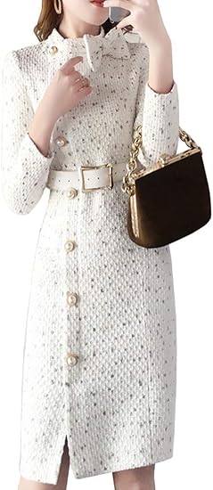 Amazon 秋と冬 ラシャ ワンピース ビンテージスカート スリムフィット カジュアル ワンピ ワンピース 入試 卒園式 結婚式 レディース S 2xl ワンピース チュニック 通販