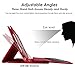 Eoso Keyboard Case for Apple iPad 2/3/4 Folding Leather Folio Cover with Removable Bluetooth Keyboard for iPad 2/3/4 Tablet (Dark Red)