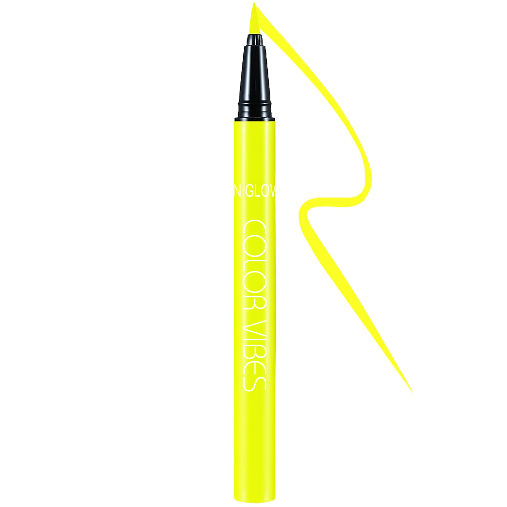 CCbeauty UV Neon Liquid Eyeliner, Matte Colored Eyeliner Pen, Glow Brightly Under UV Lights, Colorful Waterproof Smudge-proof Pigmented Liners, Fluorescent Face Body Eye Makeup Halloween Christmas, 06