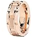 100S JEWELRY Tungsten Rings For Mens Wedding Band Rose Gold Brick Pattern Engagement Promise Jewelry Size 8-16
