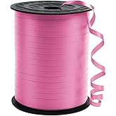 KMER LIFE Premium Pink Curling Ribbon, 1/5" Wide x 500 Yards Christmas Curling Ribbons for Gift Wrapping, Party Decoration, Balloon String, Ribbons for Florist Flower (1 Roll)