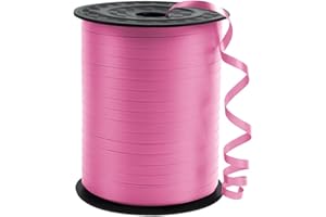 KMER LIFE Premium Pink Curling Ribbon, 1/5" Wide x 500 Yards Christmas Curling Ribbons for Gift Wrapping, Party Decoration, Balloon String, Ribbons for Florist Flower (1 Roll)