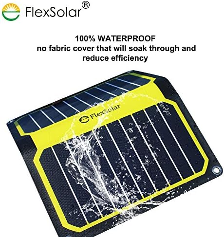 FlexSolar 11W/5V Foldable Solar Powered Phone Charger Outdoor Portable Solar Panel with USB Output for iPhone 7 6s Plus Samsung Huawei Yellow
