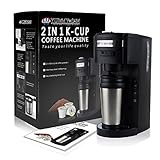 Yummy Sam Coffee Maker Machine, 2-in-1 K-cup Capsule Coffee Maker Machine Ground Coffee Single Serve Coffee Maker with Hydroforce Extraction System and Adjustable Dispenser in Black