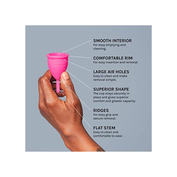 Lunette Menstrual Cup - Blue - Reusable Model 1 Menstrual Cup for Light Flow