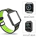 For Fitbit Blaze Bands Accessory, VODKE Silicone Ventilate Replacement Watch Band/Strap/Bracelet/Wristband With Frame For Fitbit Blaze Smart Fitness Watch Men Women (Black+Green)