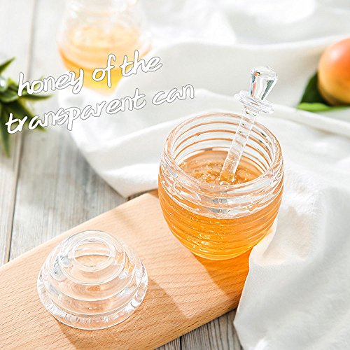 Transparent Beehive Honey Jar with stirring rod Q436