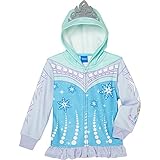 Princess Little Girls Zip-Up Fleece Hoodie With Mesh Mask, 6, Frozen