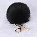 keychain, Mikey Store Cute Rabbit Fur Ball Keychain Bag Plush Car Key Ring Car Key Pendant (Black)