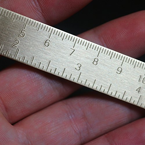 EKLOEN 6 Inch Brass Ruler, Durable Tiny Ruler, Ideal for Notebooks, Planners, Diaries and As a Bookmark