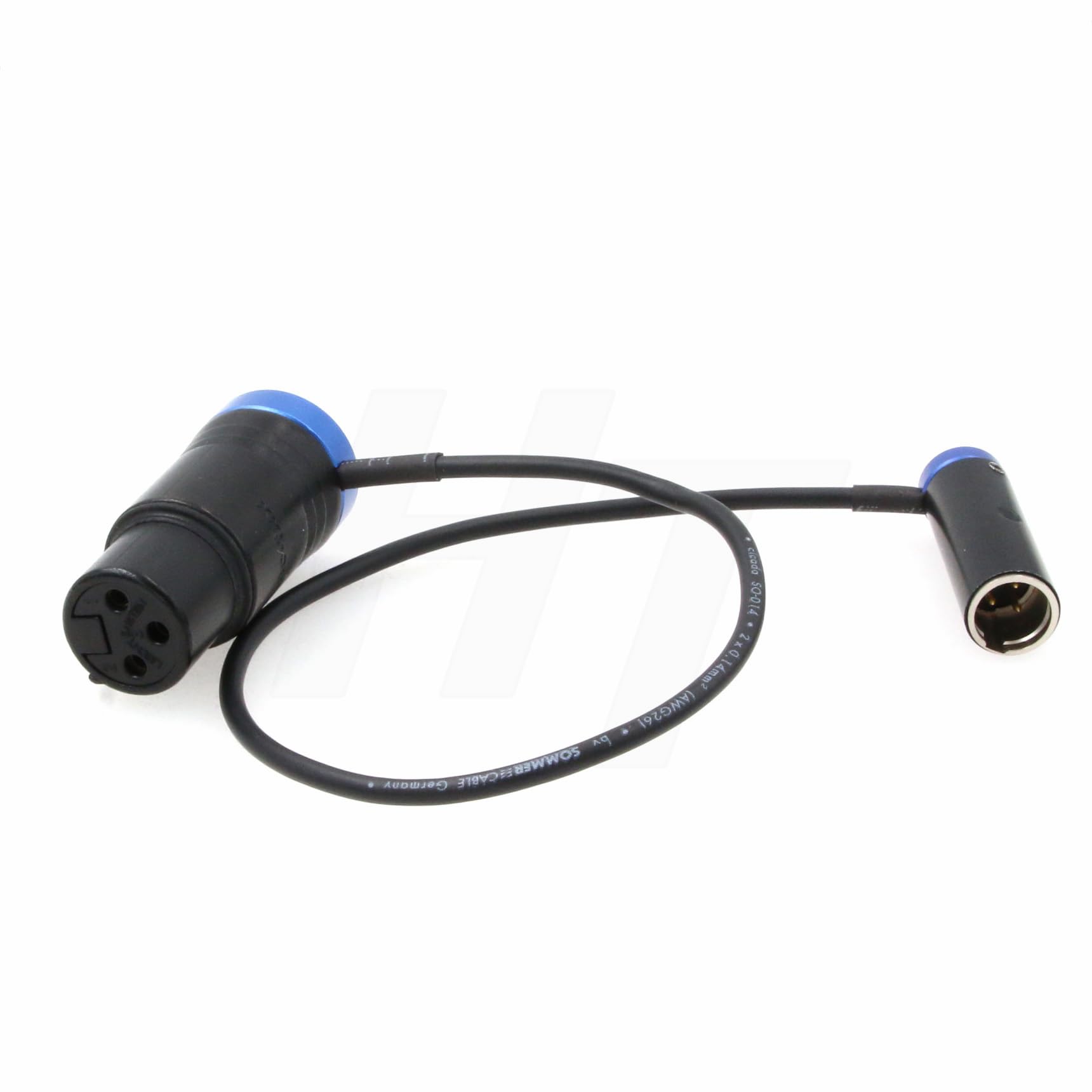 HangTon Audio Mixer Cable for Blackmagic Pocket Cinema 6K Canon C70 Camera, Mini XLR TA3M to XLR 3 Pin Right Angle Low-Profile 40cm Blue