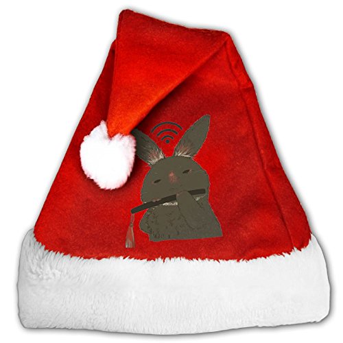 Funny Wifi Rabbit Holds A Flute Part Hats Beanies Cap Santa Accessories