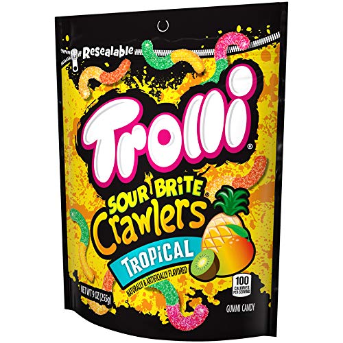 Trolli Sour Brite Crawlers Minis, Tropical, 9 Oz, Pack Of 6