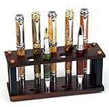 Rosewood & Ebony Upright Pen Stand - 9 Pen
