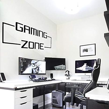 Amazon ゲームエリアプレーヤーウォールステッカーゲームルーム子供部屋ビデオゲームウォールステッカーベッドルームビニール家の装飾85 22cm ウォールステッカー オンライン通販