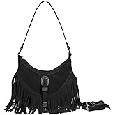 Sunwel Fashion Small Western Fringe Underarm Purse Mini Hipppie Shoulder Bag with Tassel for Women