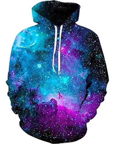 Unisex Realistic 3D Print Galaxy Pullover Hooded Sweatshirt