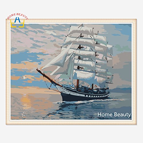 Ship Paint By Number Kits PBN Kits of Pirate Ships and Sailing Boats