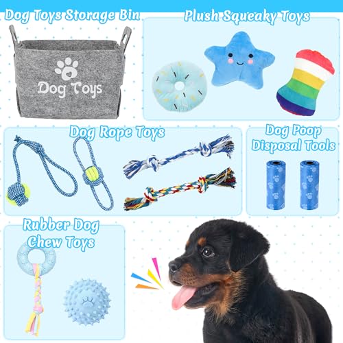 Ousiya 12 Pcs Puppy Teething Toys Set, Small Breed Chew Toys with Storage Case, Suitable for 8 Weeks Puppies