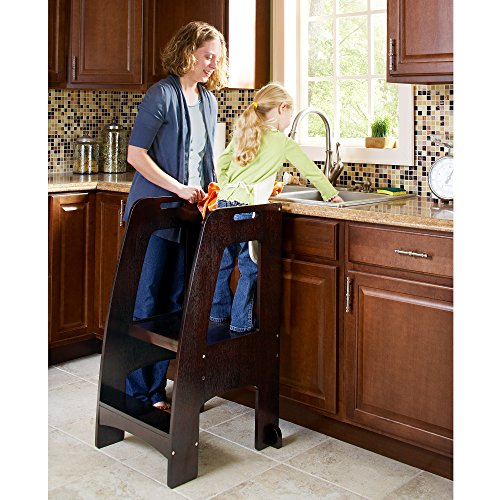 image for Guidecraft Kitchen Helper Tower Step-Up - Espresso: Adjustable Counter